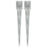 Vidaxl ground pins 2 pcs 12x12x89 cm galvanized steel silver colored