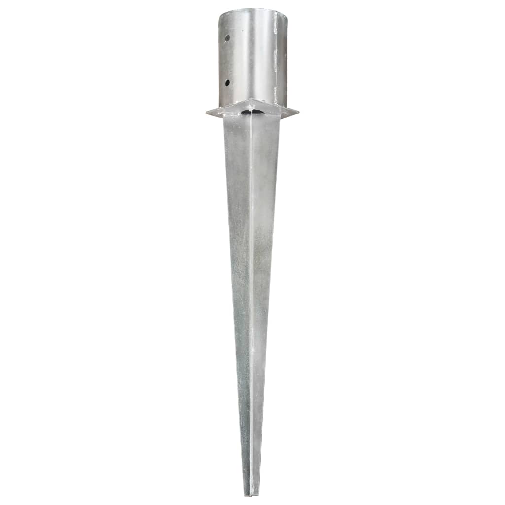 Vidaxl ground pins 2 st 10x76 cm galvanized steel silver colored