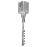 Vidaxl Ground Pins 2 St 9x9x56 cm Galvanized Steel Silver Colored