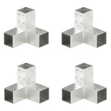 Vidaxl-Pfahlverbindungen 4 PC Y-Form 71x71 mm verzinktes Metall