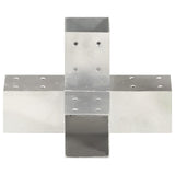 Vidaxl Pale Connection X-Shape 71x71 mm Galvanized Metal