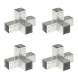 Connexions de pile Vidaxl 4-PC-Shape 71x71 mm Métal galvanisé