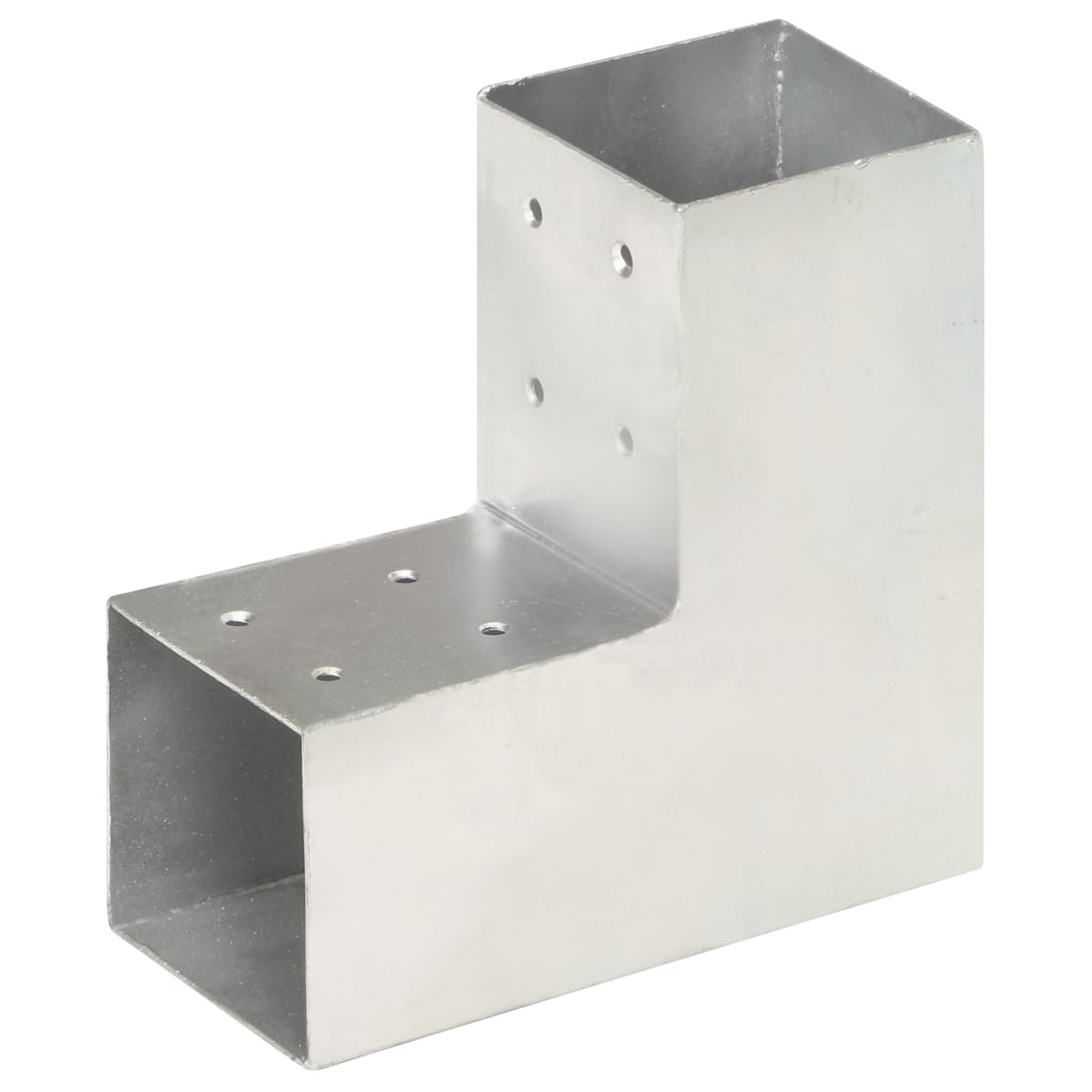 Vidaxl Pale Connection L-forma 81x81 mm Galvanized Metal