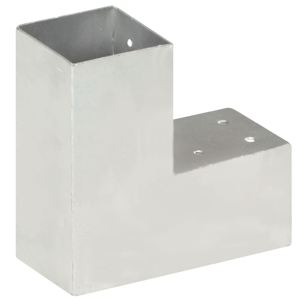 Vidaxl Pale Connection L-Shape 81x81 mm galvaniseret metal