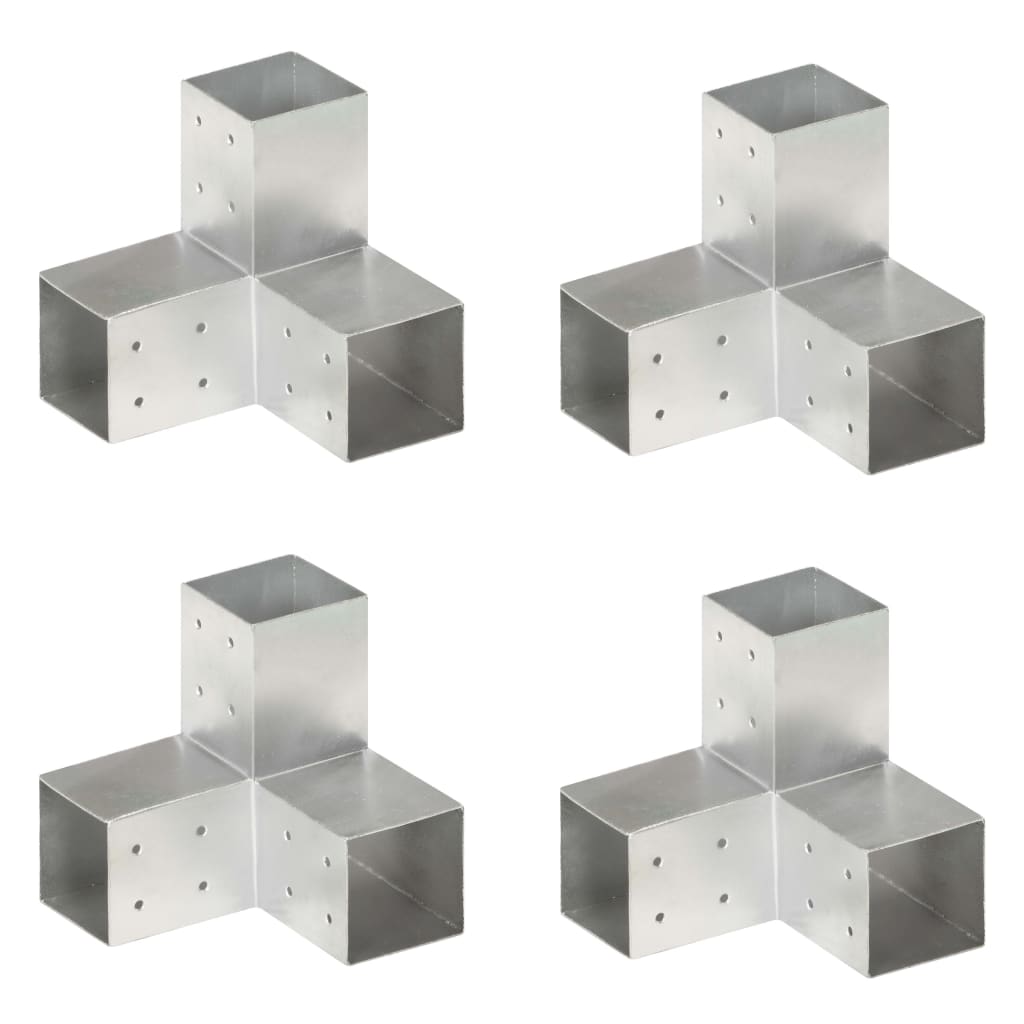 BIDAXL PILLA ANSLUTIONER 4 PC Y-form 81x81 mm Galvaniserad metall