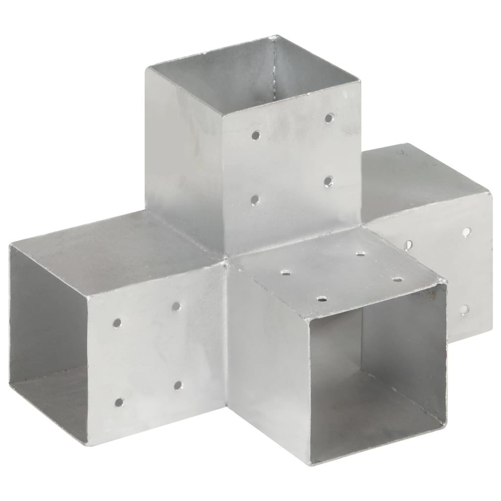 Vidaxl Pale Connection X-Shape 101x101 mm Galvanized Metal