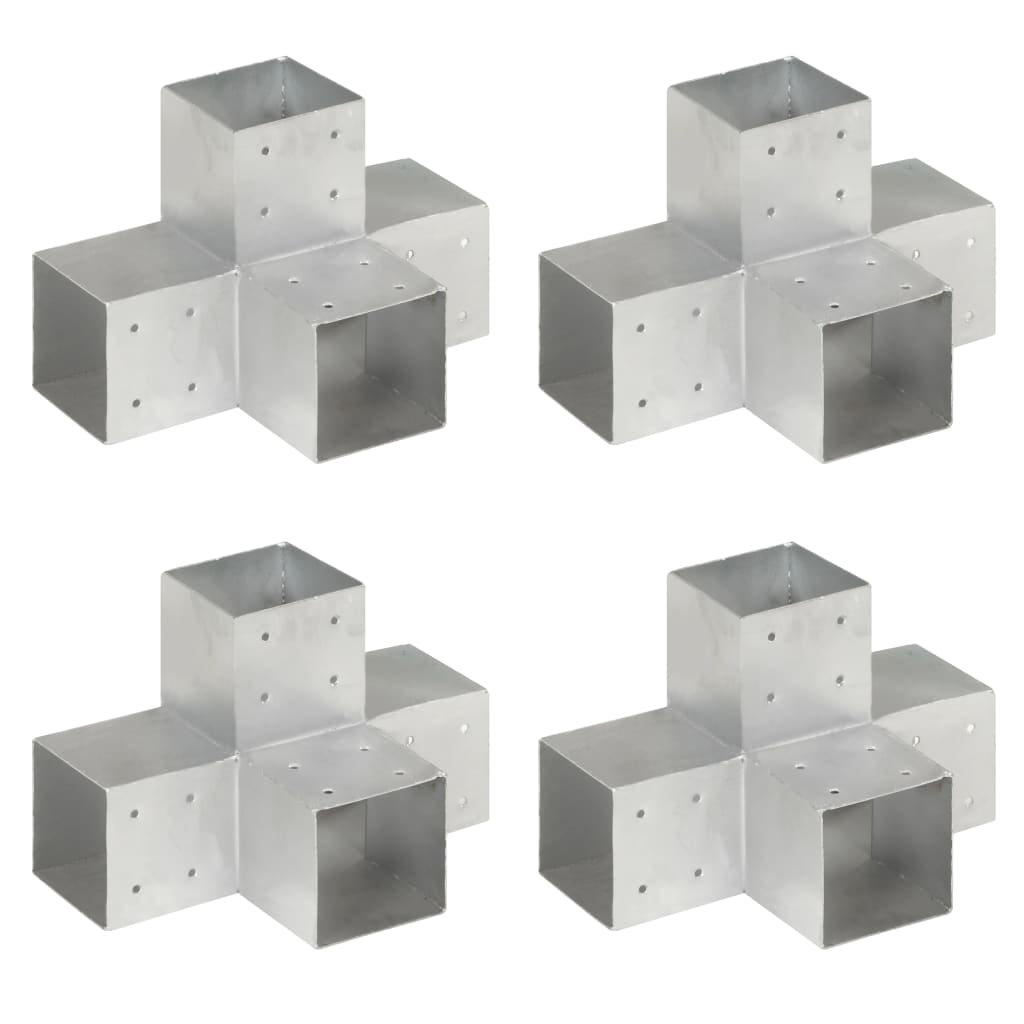 Vidaxl Pile Verbindungen 4 PC-Form 101x101 mm Galvaniséiert Metal