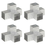 Vidaxl-Pfahlverbindungen 4 pc-Form 101x101 mm verzinktes Metall