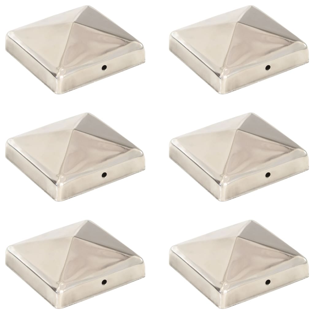 Capuches de pile vidaxl 6 pst pyramide 91x91 mm en acier inoxydable