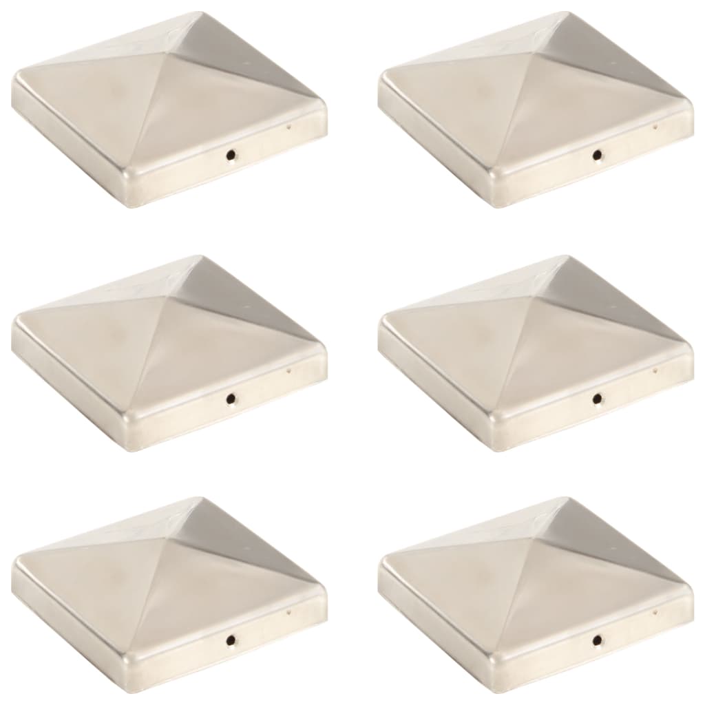 Capes de pile vidaxl 6 st pyramide 101x101 mm en acier inoxydable