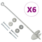 Vidaxl Anchors a terra 6 pezzi 10x60 cm Galvanized Metal