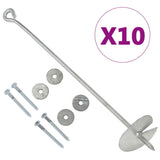 VIDAXL Anchors a terra 10 pezzi 10x60 cm Galvanized Metal