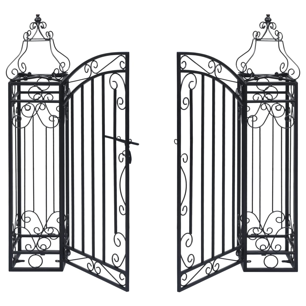 Vidaxl Port Dekorativ 122x20.5x100 cm huet Eisen geschafft