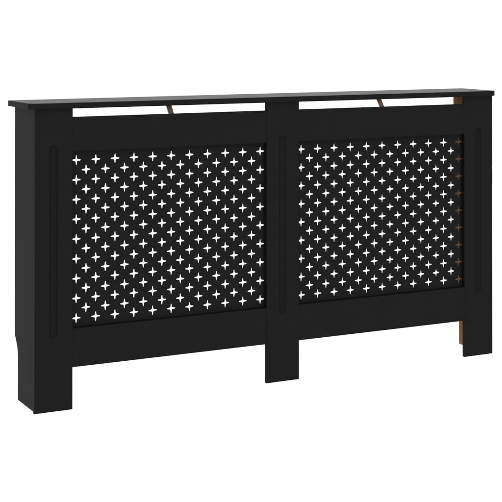 Vidaxl Construcción del radiador 152x19x81.5 cm MDF Negro