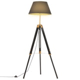 Vidaxl floor lamp Driepoot 141 cm Solid teak black and gold colored