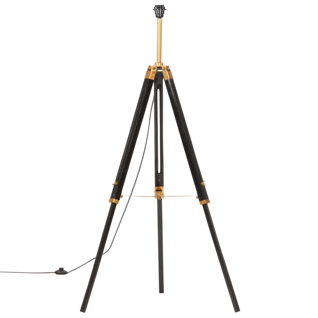 Vidaxl floor lamp Driepoot 141 cm Solid teak black and gold colored