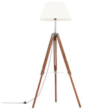 Vidaxl Buedem lamp dripoot 141 cm zolitt Tréine Hunneg a wäiss