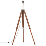 Vidaxl golvlampa driepoot 141 cm fast teak honungbrun och vit