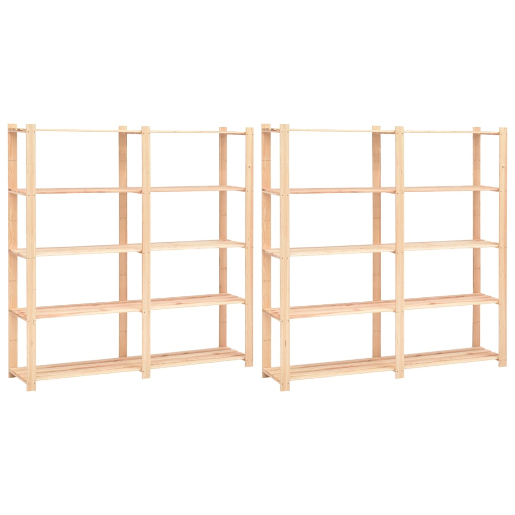 Vidaxl Storage Racks 5-lag 2 stk 170x38x170 cm fyrretræ 500 kg