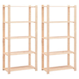 Vidaxl Storage Racks 5-lag 2 St 80x38x170 cm Pine Wood 250 kg