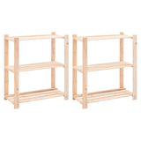 Vidaxl storage racks 3-layer 2 st 80x38x90 cm Solid pine 150 kg