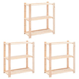 Vidaxl storage racks 3-layer 3 st 80x38x90 cm Solid pine 150 kg