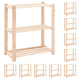 Vidaxl Racks de almacenamiento de 3 capas 10 st 80x38x90 cm de madera de pino 150 kg