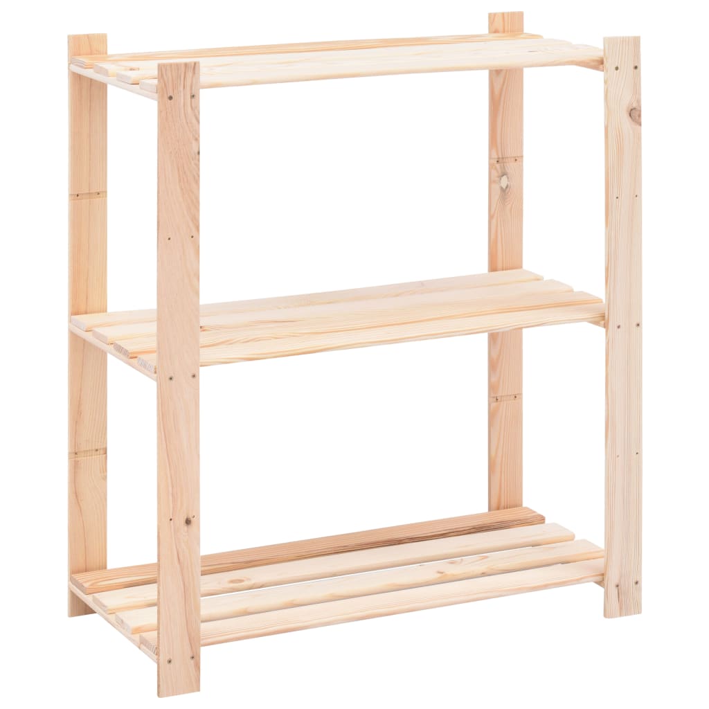 Rack di archiviazione Vidaxl a 3 strati 10 ST 80x38x90 cm in legno di pino 150 kg