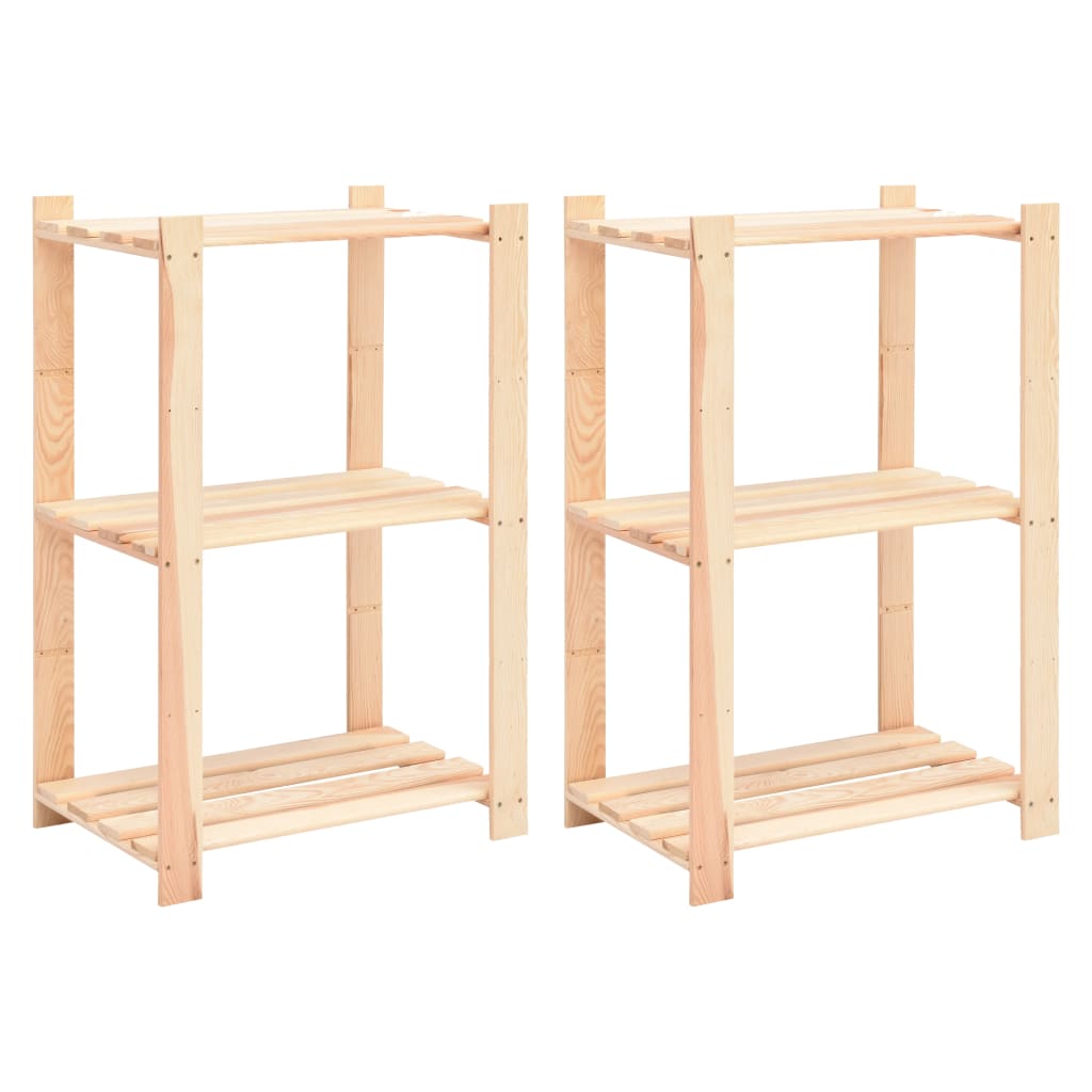 Vidaxl Storage Racks 3-lag 2 stk. 60x38x90 cm Solid fyrretræ 150 kg