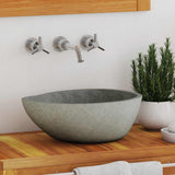 Vidaxl Washbasin Oval (37-46) X (29-36) CM River Stone