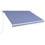 Vidaxl Luifel automatically extends 400x300 cm blue and white