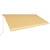 Vidaxl Luifel se extiende automáticamente 600x300 cm de amarillo y blanco