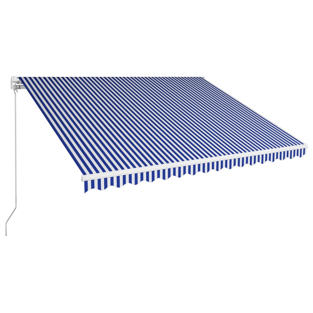 Vidaxl Luifel manually extends 400x300 cm blue and white