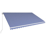 Vidaxl Luifel manually extends 500x300 cm blue and white