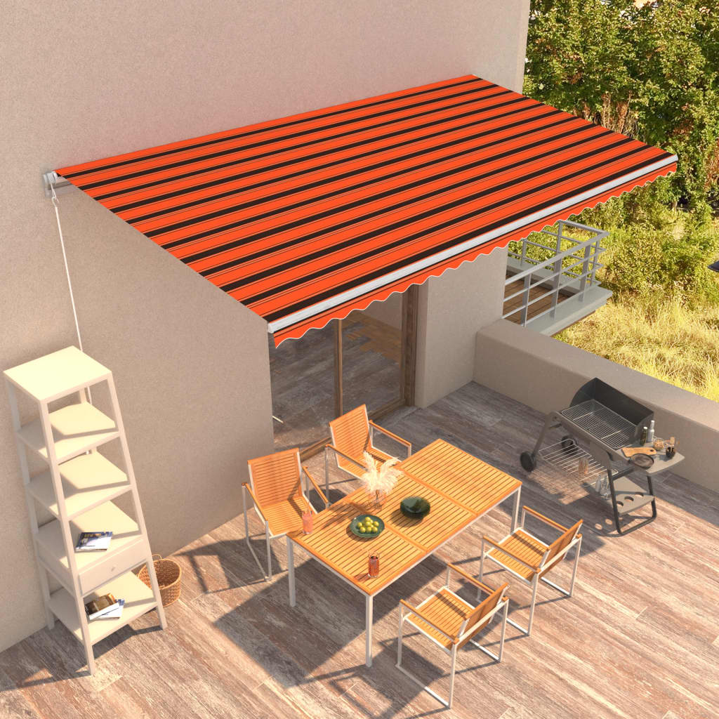 Vidaxl Luifel ručně prodlužuje o 600x300 cm oranžové a hnědé