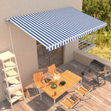 VidaXL Luifel automatic extendable 500x300 cm blue and white