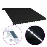 Vidaxl Luifel extensible avec le capteur de vent et LED 400x300 cm anthracite