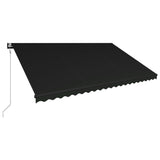 Vidaxl Luifel rozszerzony z czujnikiem wiatru i LED 500x300 cm antracyt