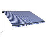 Vidaxl Laifel con sensor de viento y LED 400x300 cm azul y blanco