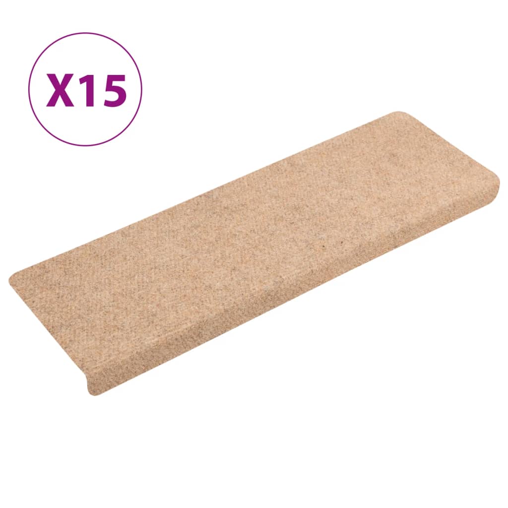 Vidaxl Stair tappetini 15 ST 65x21x4 cm Crema in feltro di ago, colorato