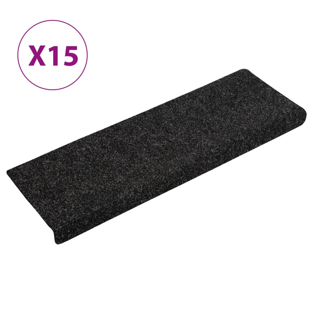 Vidaxl Stair tappetini 15 ST 65x21x4 cm Ago Felt Black