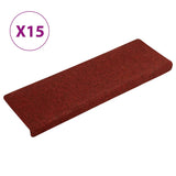 Vidaxl tappetini per scale 15 St 65x21x4 cm Ago in feltro rosso