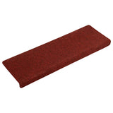 Vidaxl tappetini per scale 15 St 65x21x4 cm Ago in feltro rosso