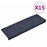 Vidaxl Stair Mats 15 St 65x21x4 cm nål følte seg blå