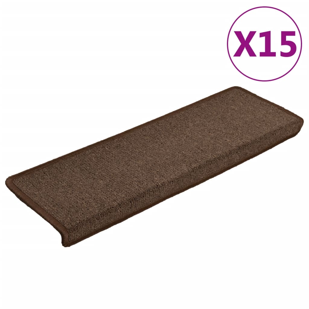 Mattes d'escalier Vidaxl 15 ST 65X21X4 CM BRUN