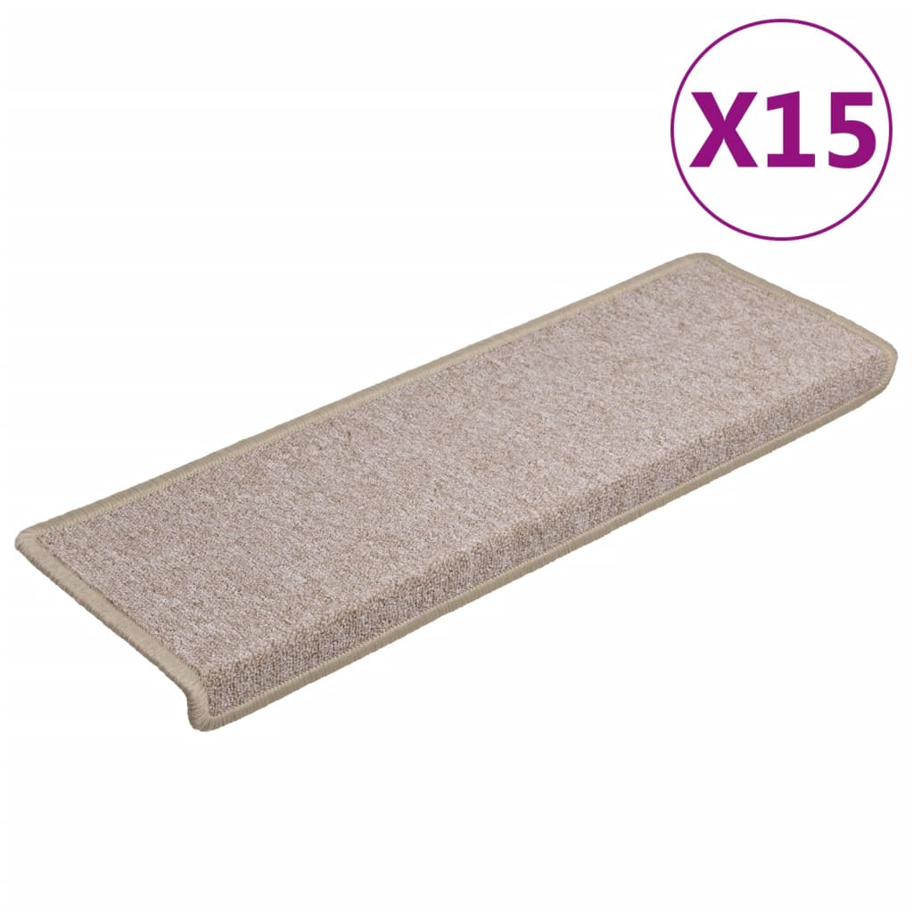 Vidaxl Stair tappetini 15 St 65x21x4 cm Taupe