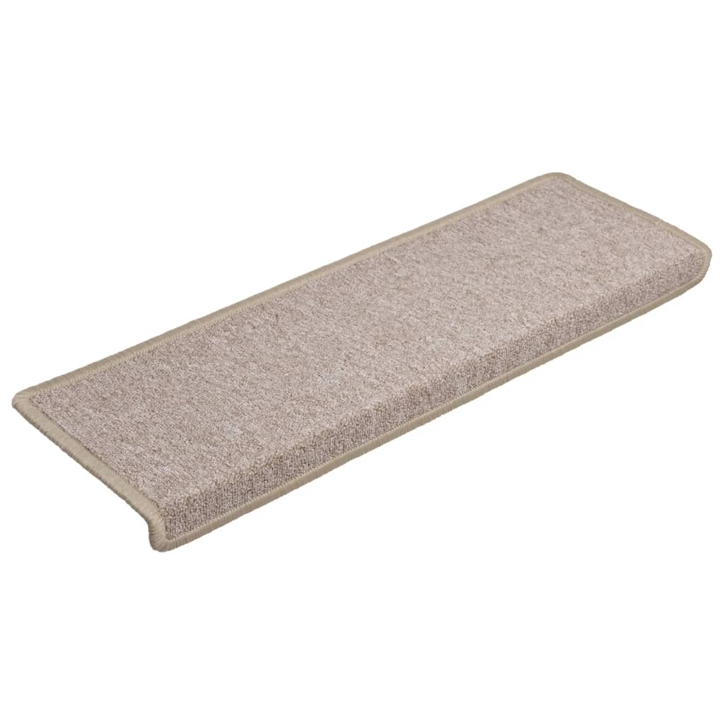 Vidaxl Stair Mats 15 St 65x21x4 cm taupe