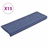 Vidaxl Stair Mats 15 St 65x25 cm blå