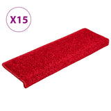 Esteras de escalera de Vidaxl 15 St 65x21x4 cm rojo