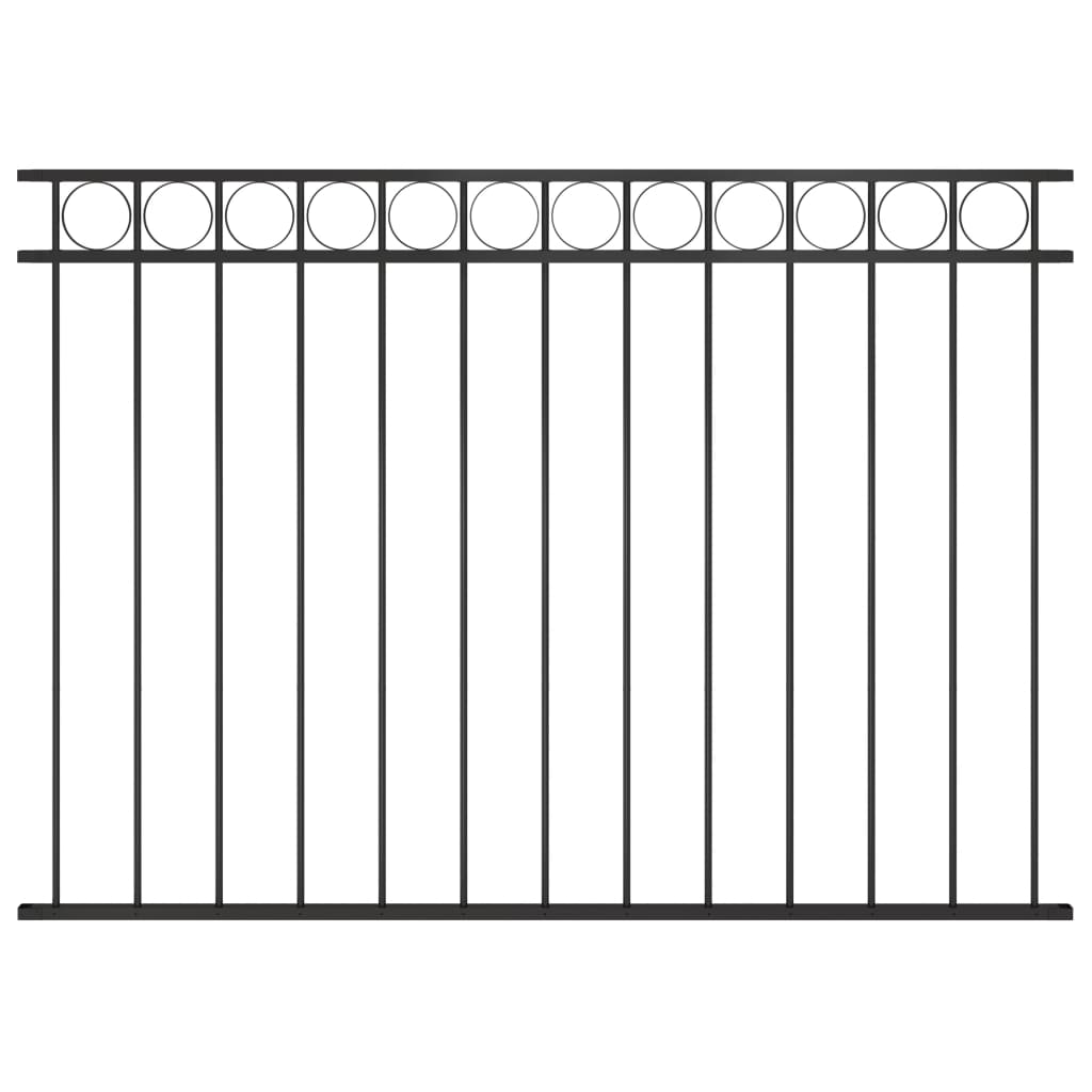 Vidaxl fence panel 1.7x1.2 m steel black